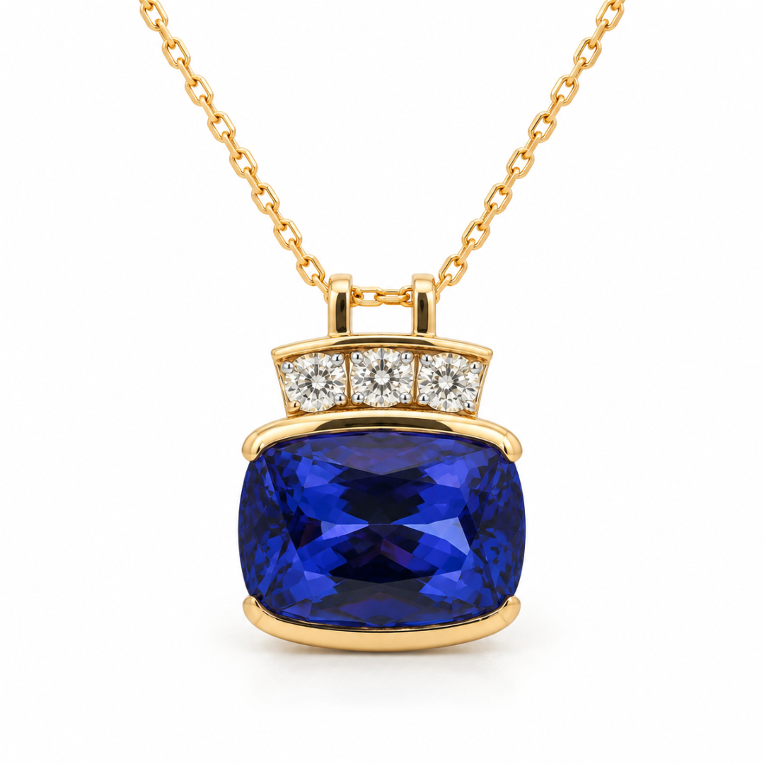 Natural diamond pendant