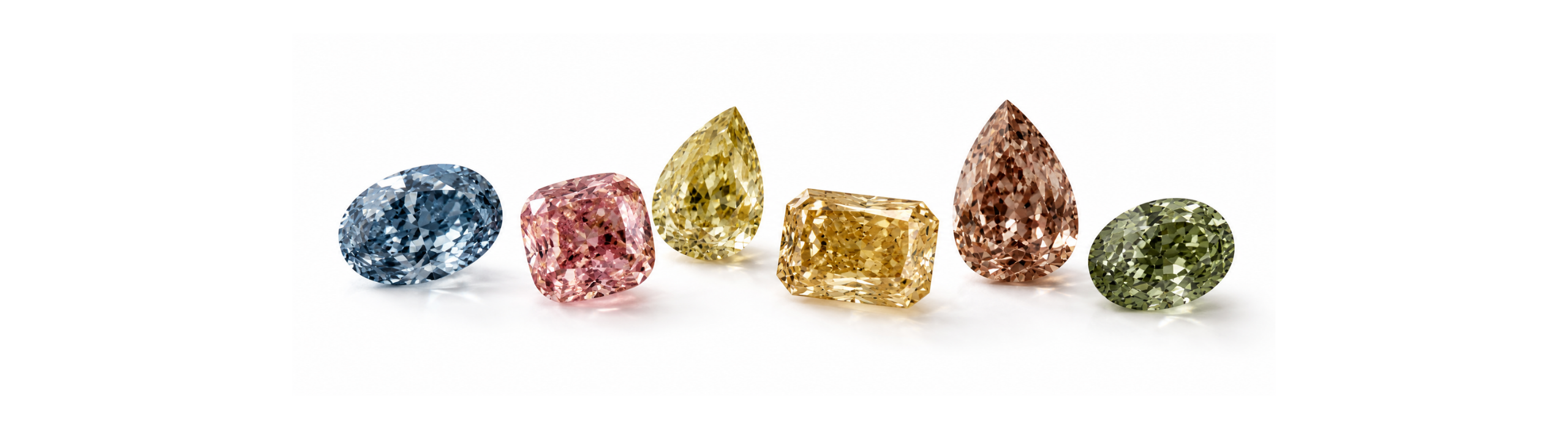 Examples of natural fancy coloured diamonds